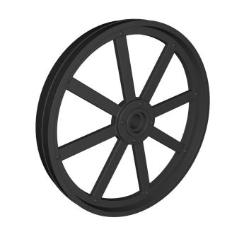 8-Speichen-Rad groß, schwarz