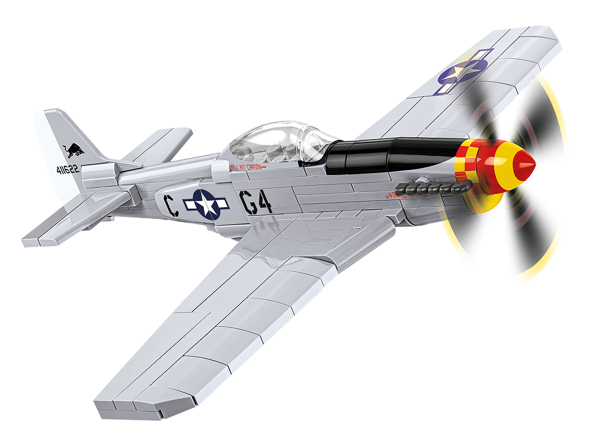 Modell des Jagdflugzeugs NORTH AMERICAN P-51D MUSTANG™ mit beweglichem Propeller.